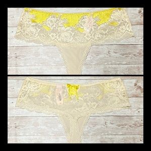 Victoria’s Secret Yellow and Nude Very Sexy Seduction Fashion Show Thong Panty